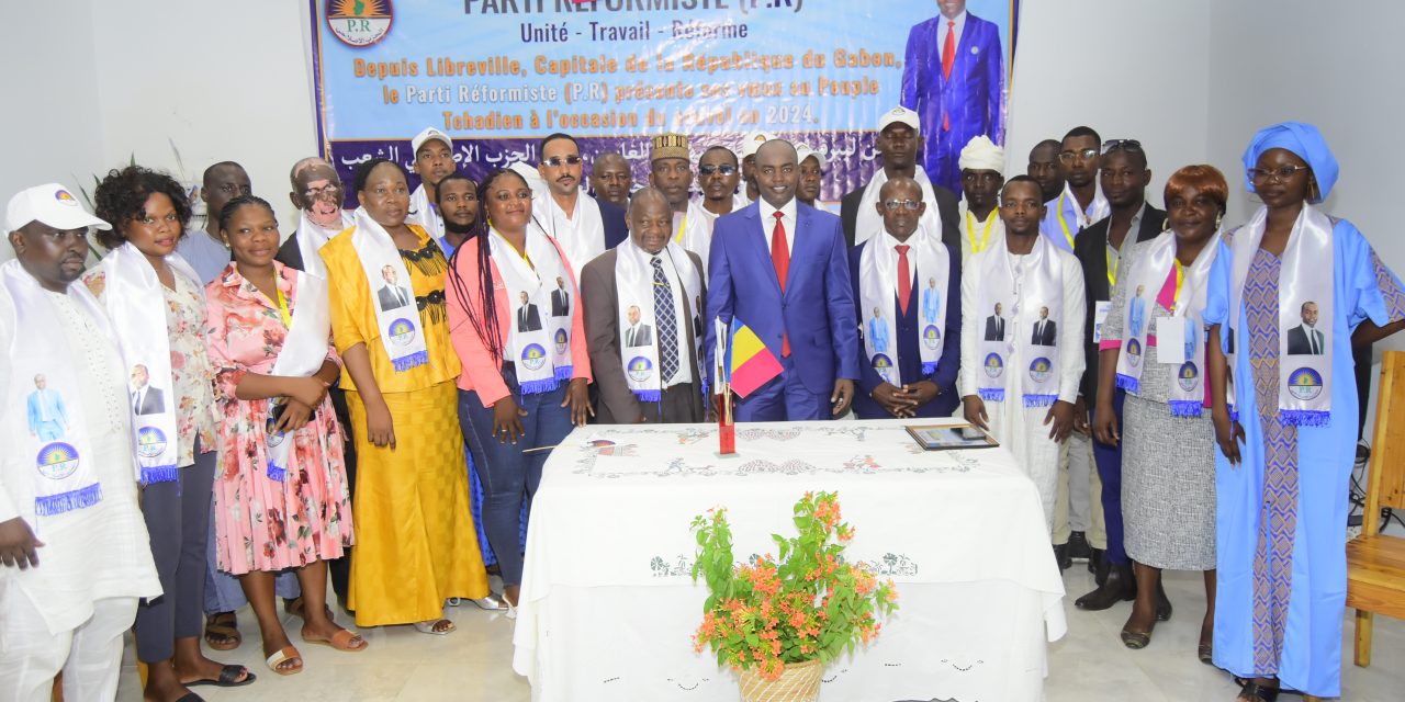 Accueil triomphal à Libreville et vœux de nouvel an 2024 à la diaspora tchadienne au Gabon par Yacine ABDERAMANE SAKINE, Pdt Parti Réformiste