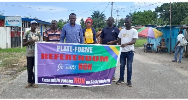La Commune d&rsquo;Omboué, site de lancement de la campagne de la plateforme REFERENDUM je vote NON